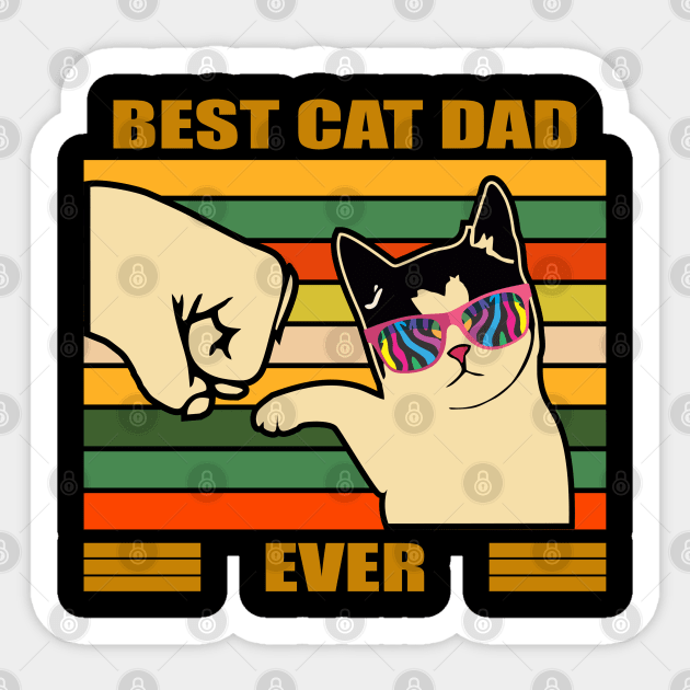 Best cat dad ever vintage Sticker by solo